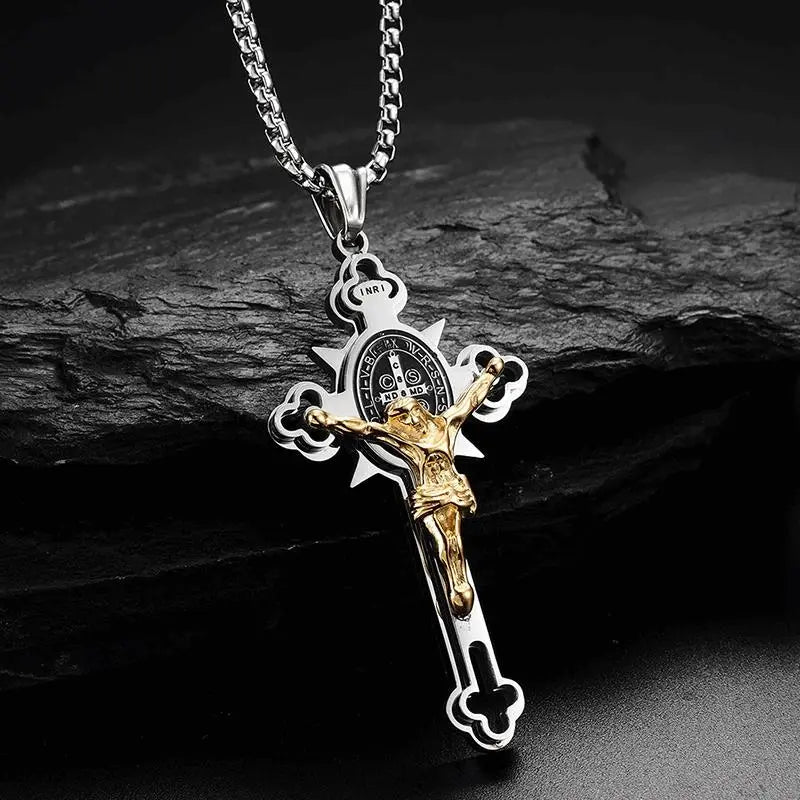 Crucifixo Colar Caminho da Luz - Fé e proteção espiritual